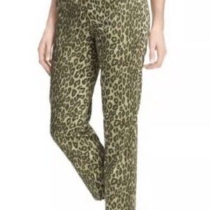 Lafayette 148 NY Pants - Cheetah Leopard Animal Print - SZ 8 Green